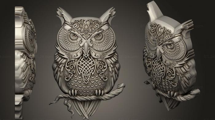 Bird figurines (owl, STKB_0182) 3D models for cnc